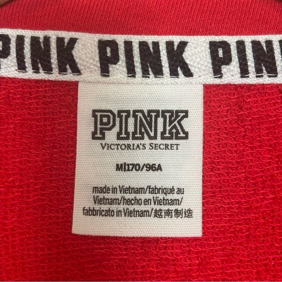 Victoria's Secret Pink Y2K 1/4 Zip Sweatshirt Top-Red-Women Size Medium - Picture 4 of 6